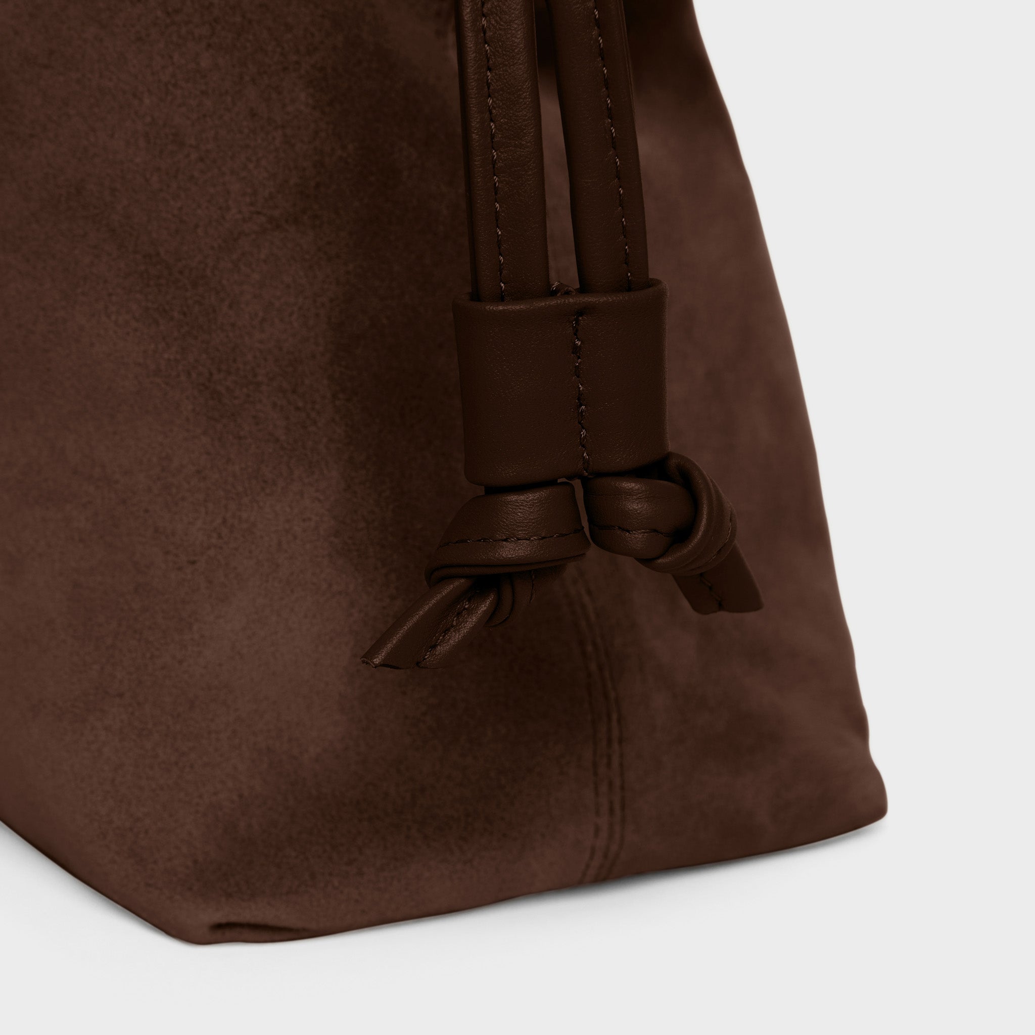 Asisi Tote Chocolate Suede- Luxury Italian Leather Handbag Work Tote Details