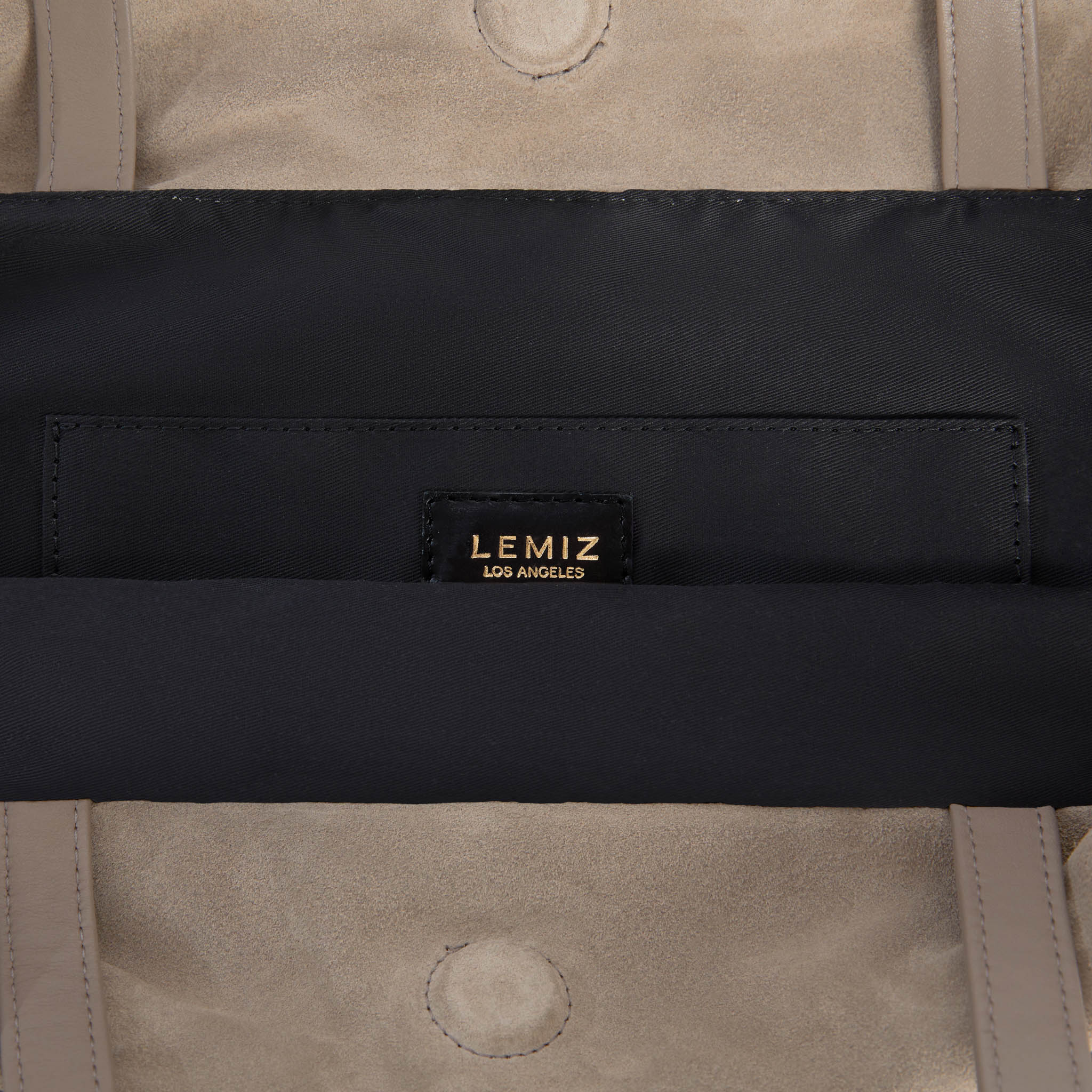 Asisi Tote Clay Suede- Luxury Italian Leather Handbag Work Tote interior