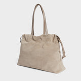 Asisi Tote Clay Suede- Luxury Italian Leather Handbag Work Tote three quarter view