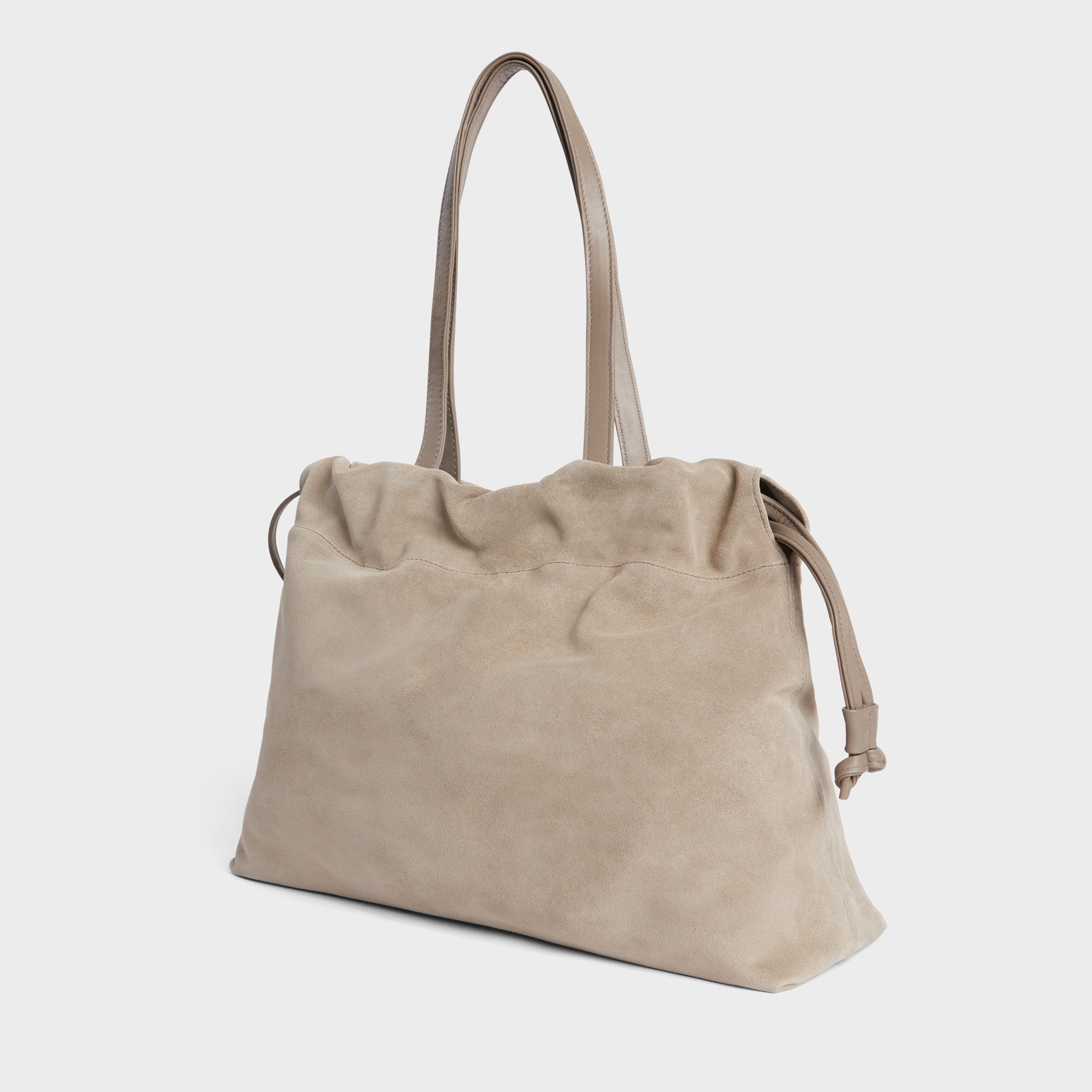 Asisi Tote Clay Suede- Luxury Italian Leather Handbag Work Tote three quarter view