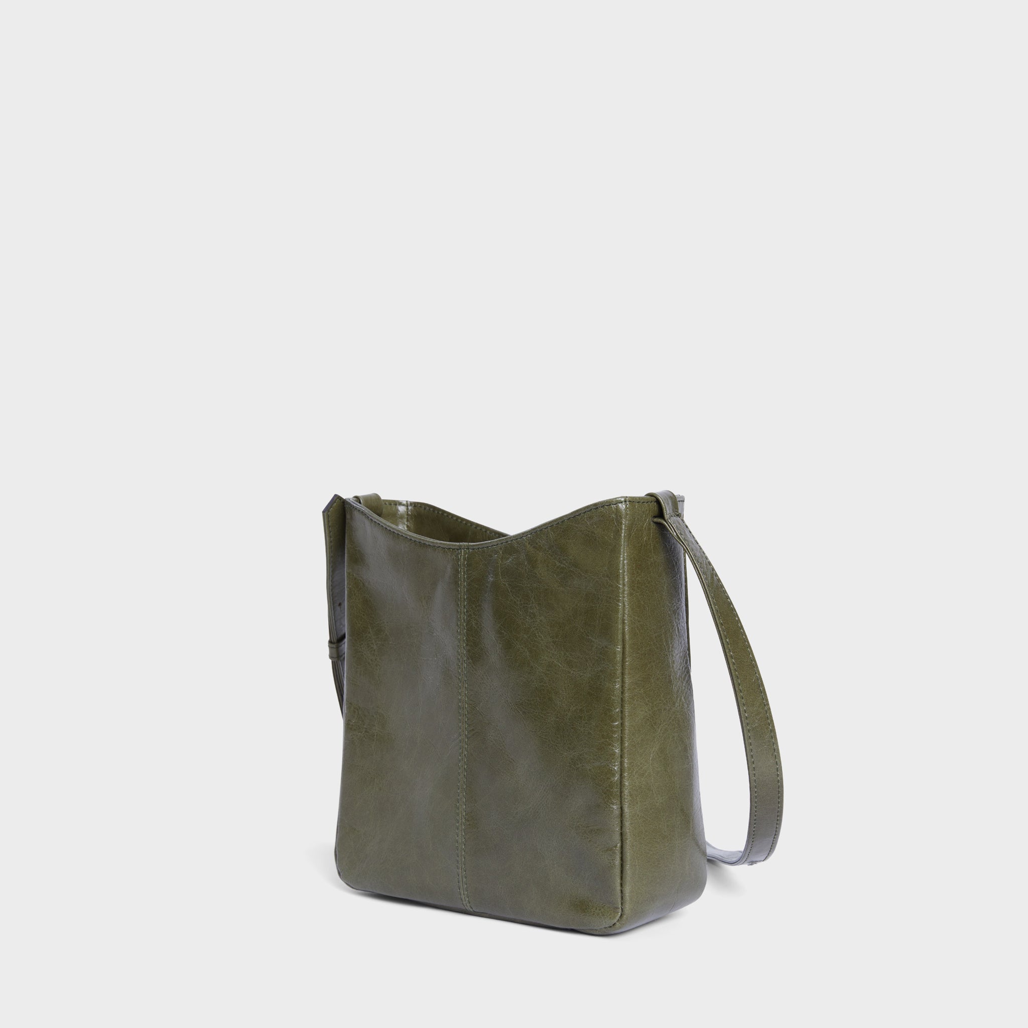 Ruby Crossbody Kale-Luxury-Italian-Handbag-Adjustable Crossbody- three quarter view