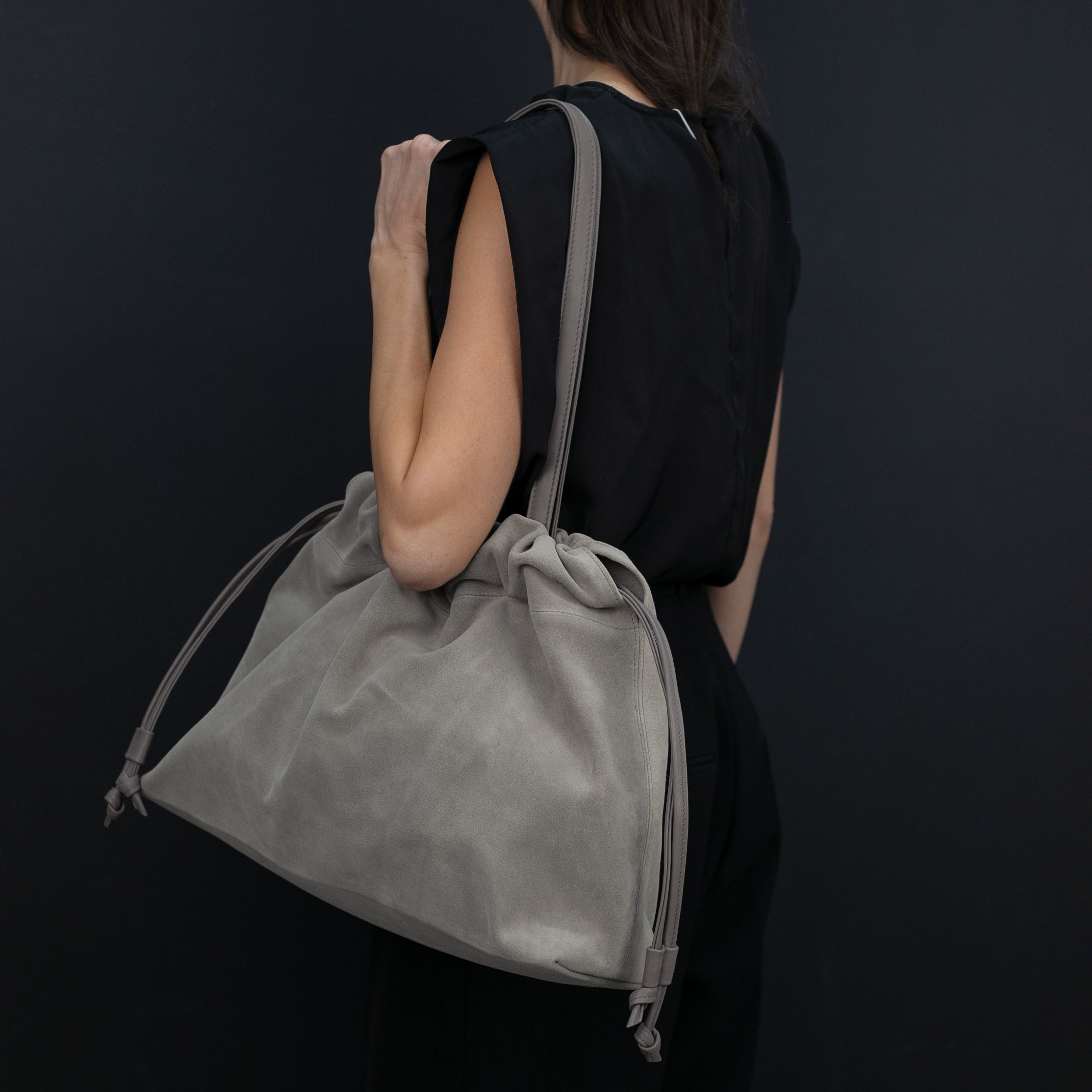 Asisi Tote Clay Suede- Luxury Italian Leather Handbag Work Tote Model