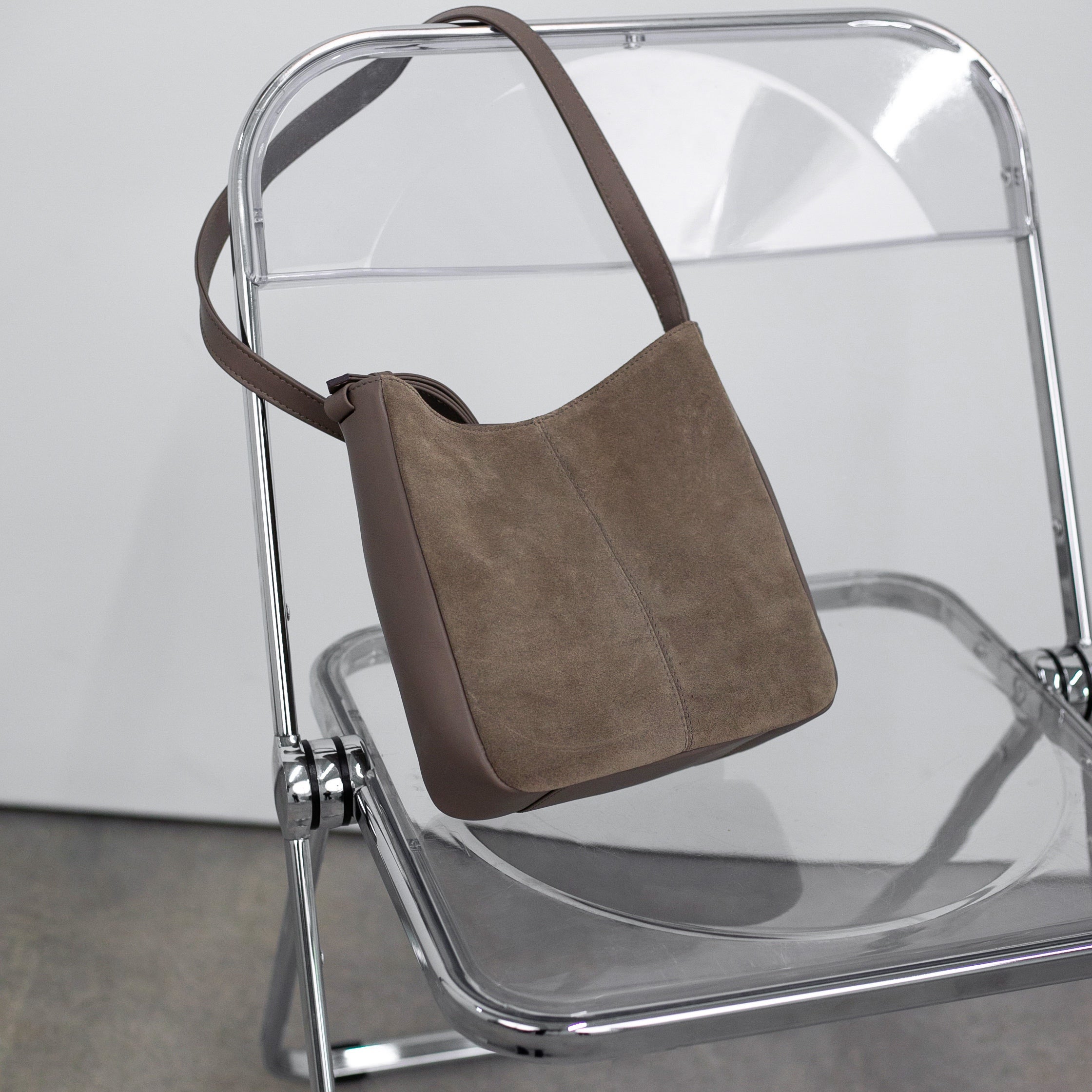 Ruby_Crossbody_Clay Suede_Luxury_Italian_Handbag_Adjustable_product shot